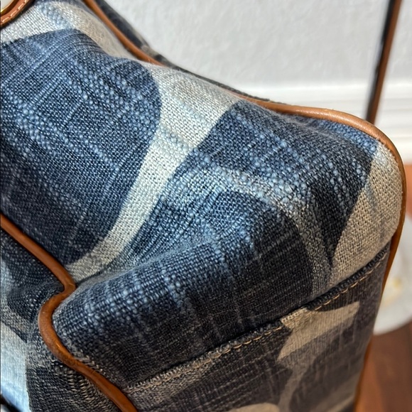 1651Stylish Coach Blue and Tan Women's Bag - Picture 3 of 8